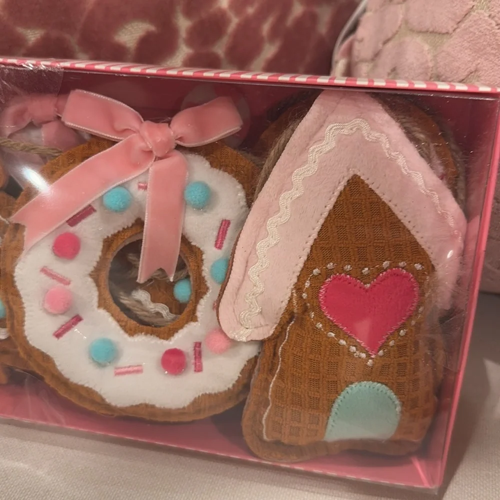 Peppermint square 6 ft Christmas garland waffle donuts gingerbread house